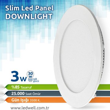 3watt Sıva Altı Led Panel downlight Günışığı